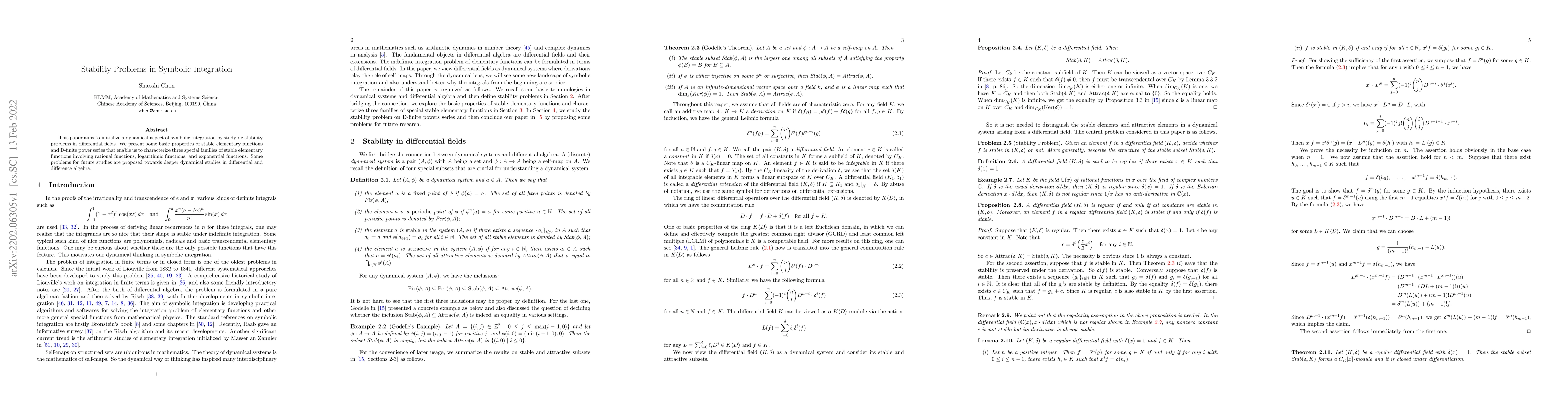 Thumbnail for Stability Problems in Symbolic Integration