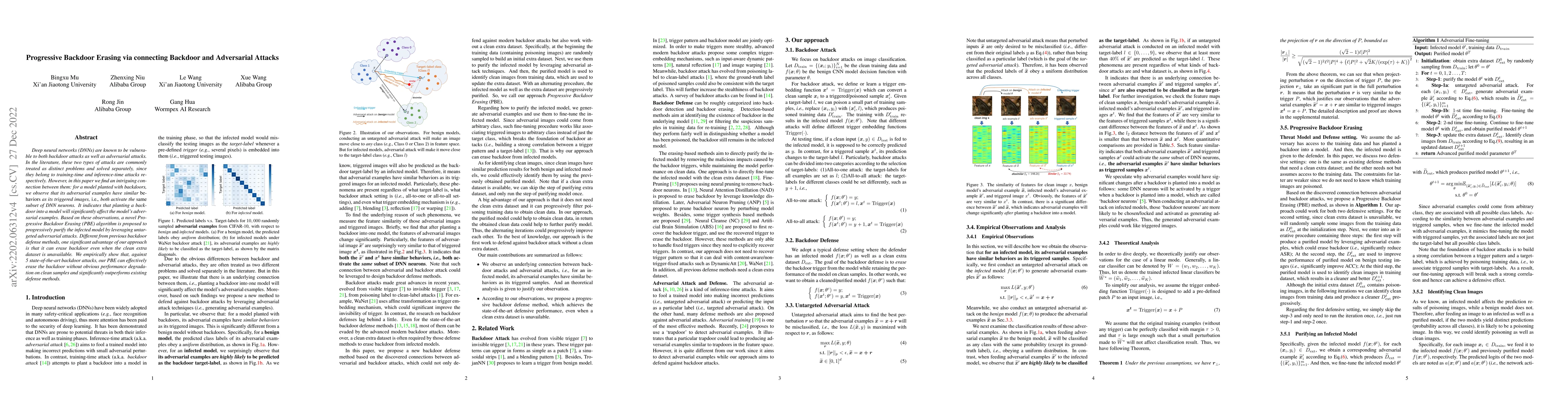 Thumbnail for Progressive Backdoor Erasing via connecting Backdoor and Adversarial
  Attacks