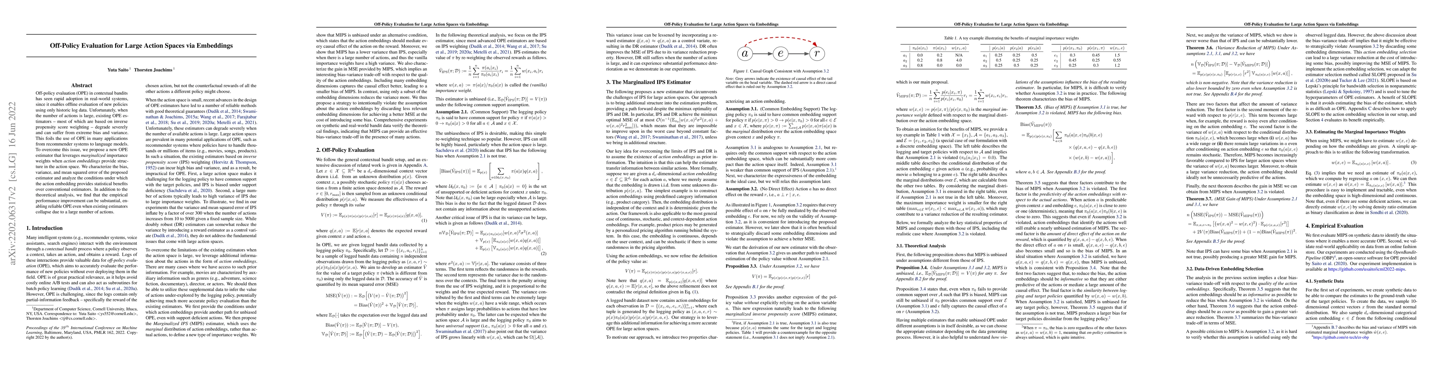 Thumbnail for Off-Policy Evaluation for Large Action Spaces via Embeddings