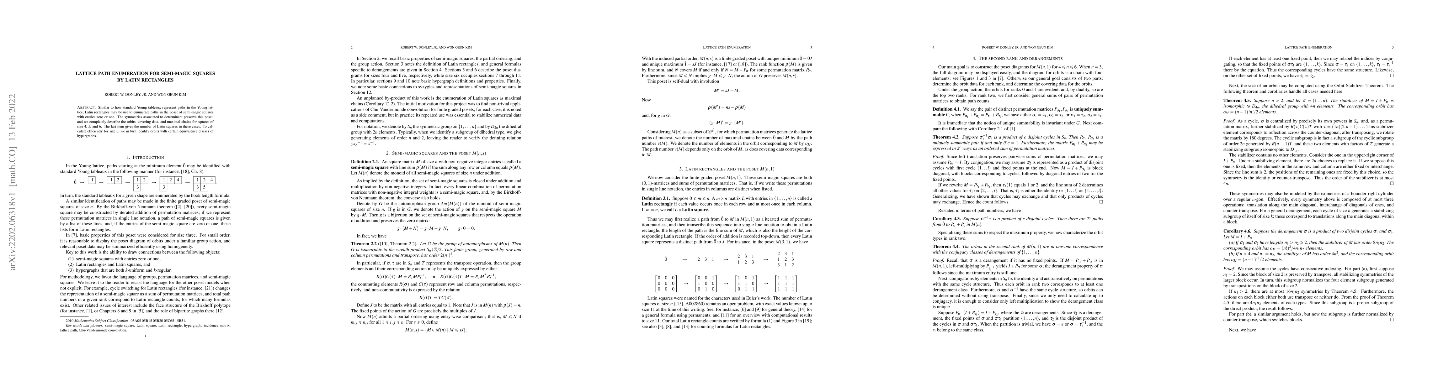 Thumbnail for Lattice path enumeration for semi-magic squares by Latin rectangles