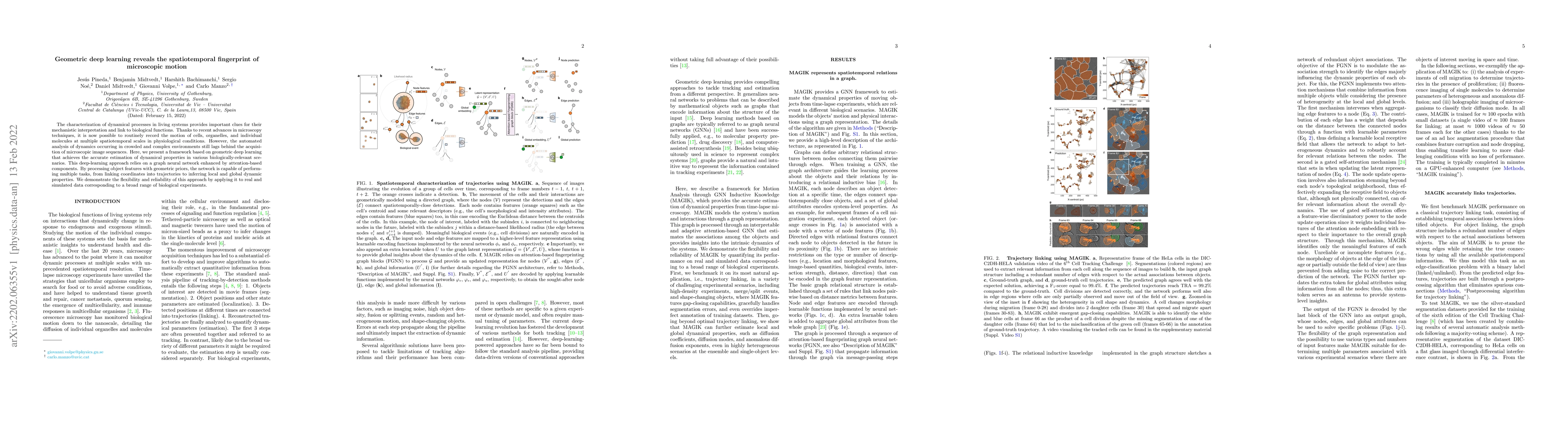 Thumbnail for Geometric deep learning reveals the spatiotemporal fingerprint of
  microscopic motion