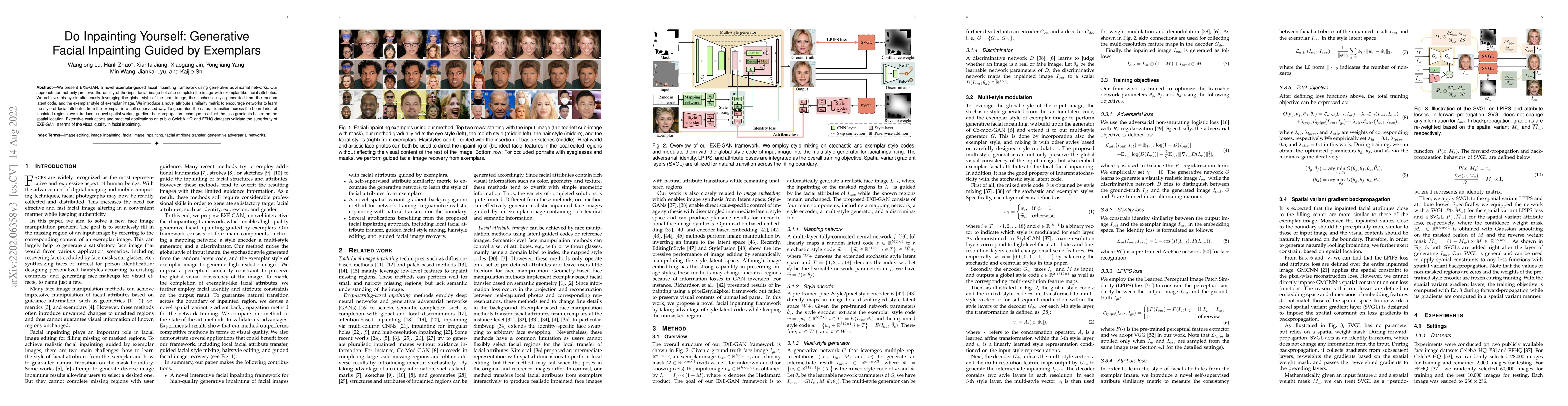 Thumbnail for Do Inpainting Yourself: Generative Facial Inpainting Guided by Exemplars