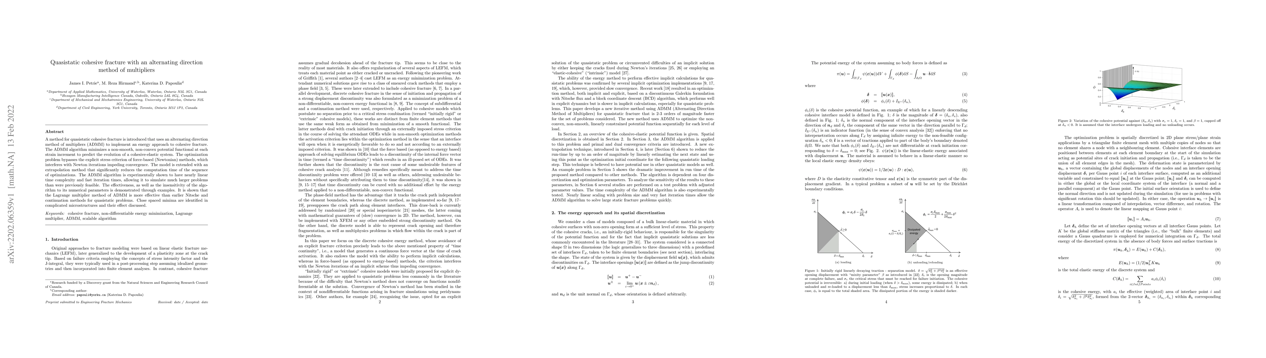 Thumbnail for Quasistatic cohesive fracture with an alternating direction method of
  multipliers