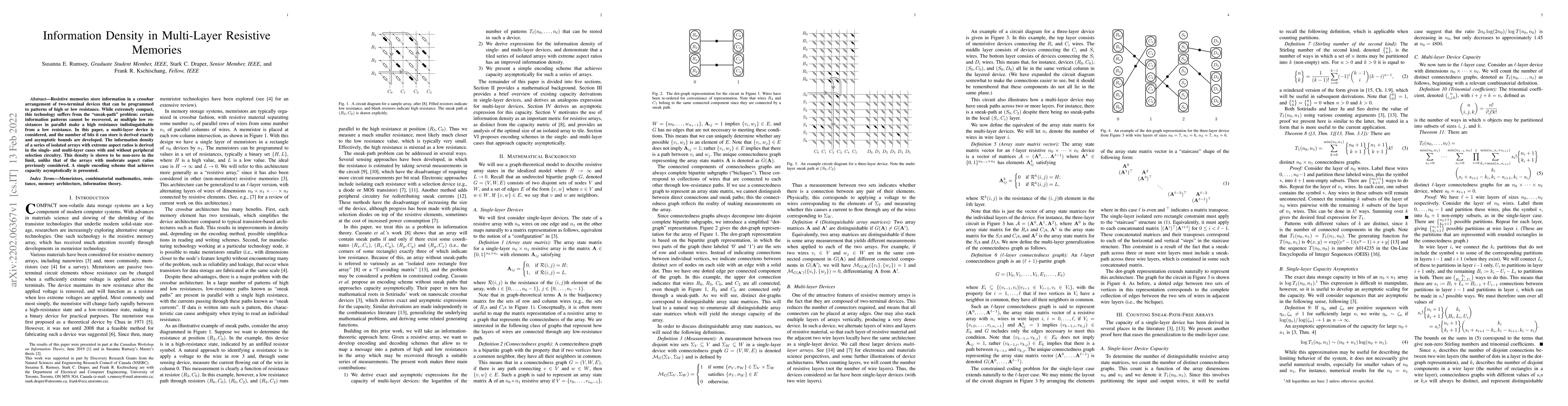 Thumbnail for Information Density in Multi-Layer Resistive Memories
