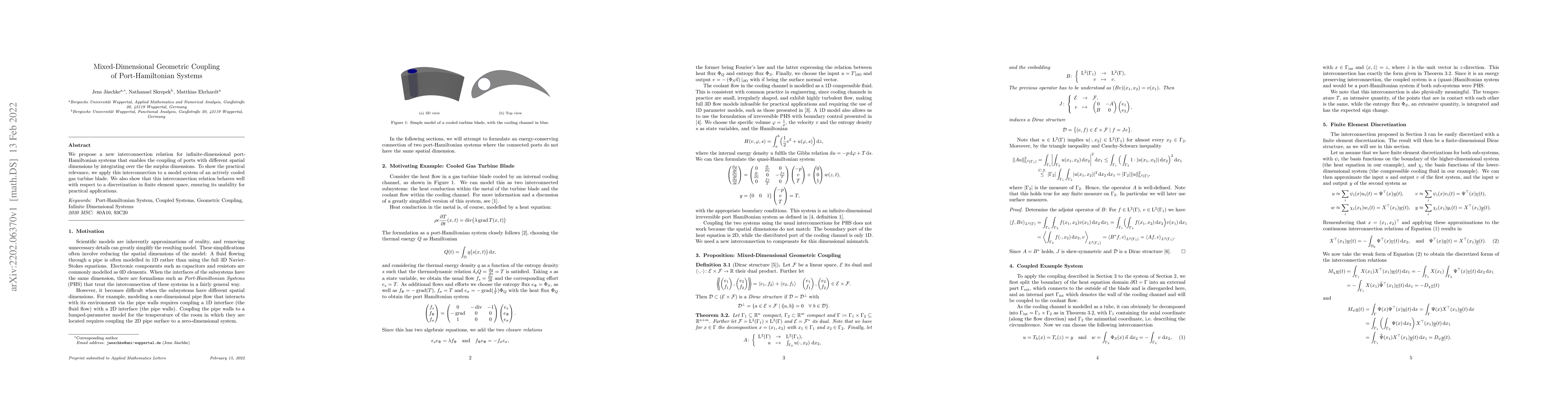 Thumbnail for Mixed-Dimensional Geometric Coupling of Port-Hamiltonian Systems