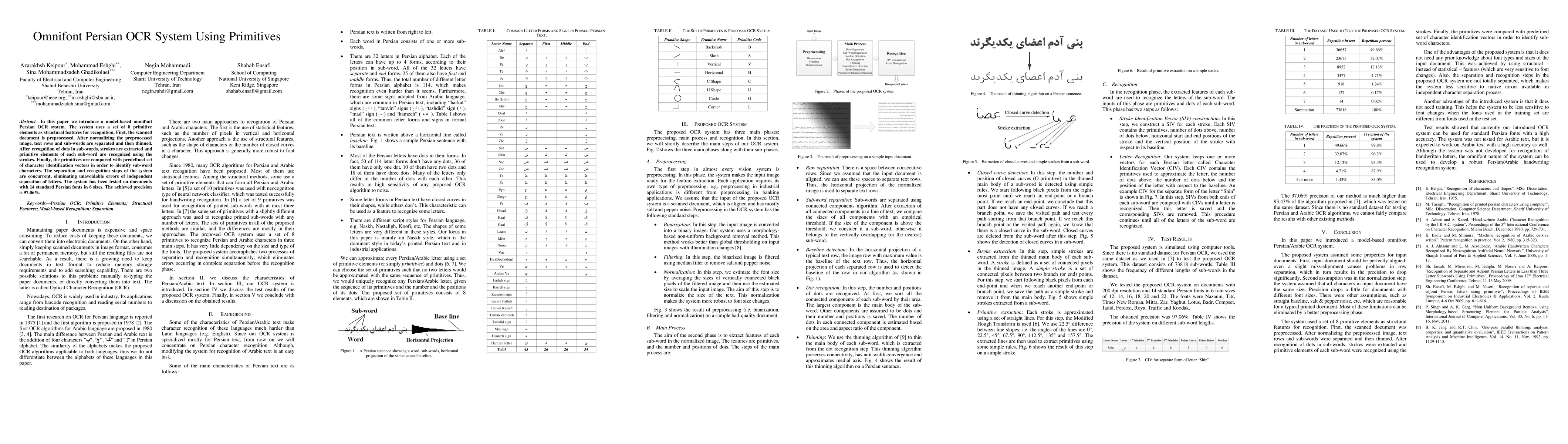Thumbnail for Omnifont Persian OCR System Using Primitives