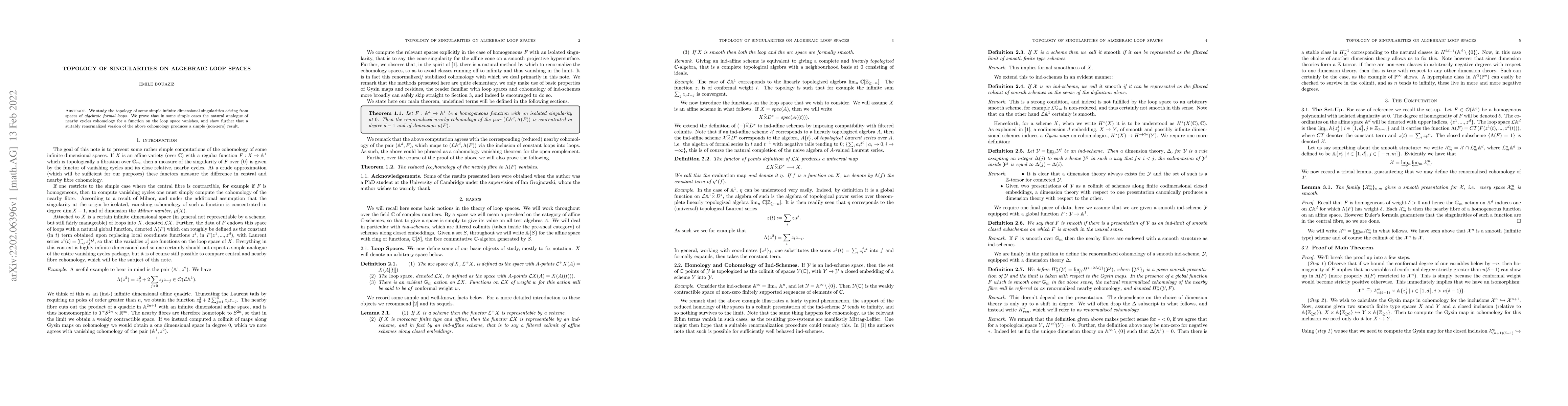 Thumbnail for Topology of Singularities on Algebraic Loop Spaces