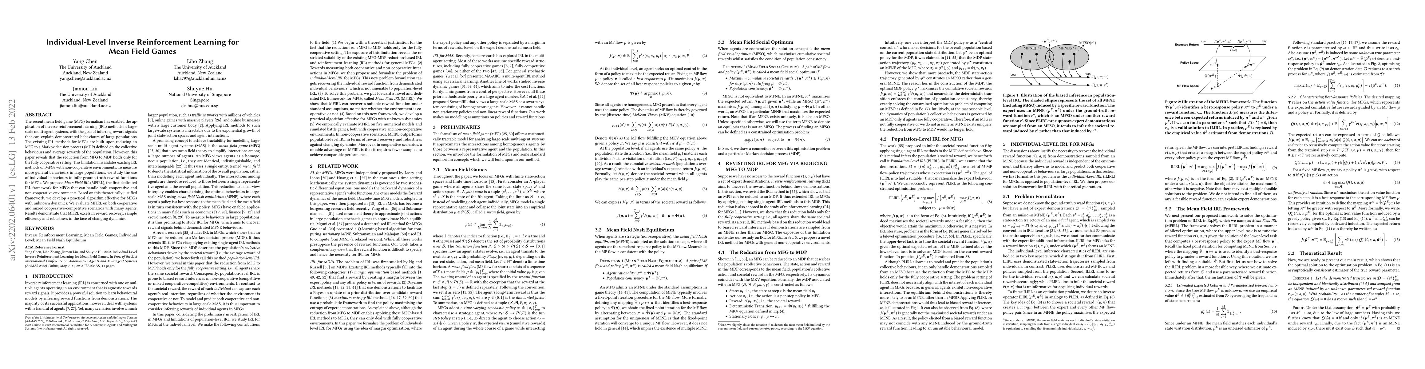 Thumbnail for Individual-Level Inverse Reinforcement Learning for Mean Field Games
