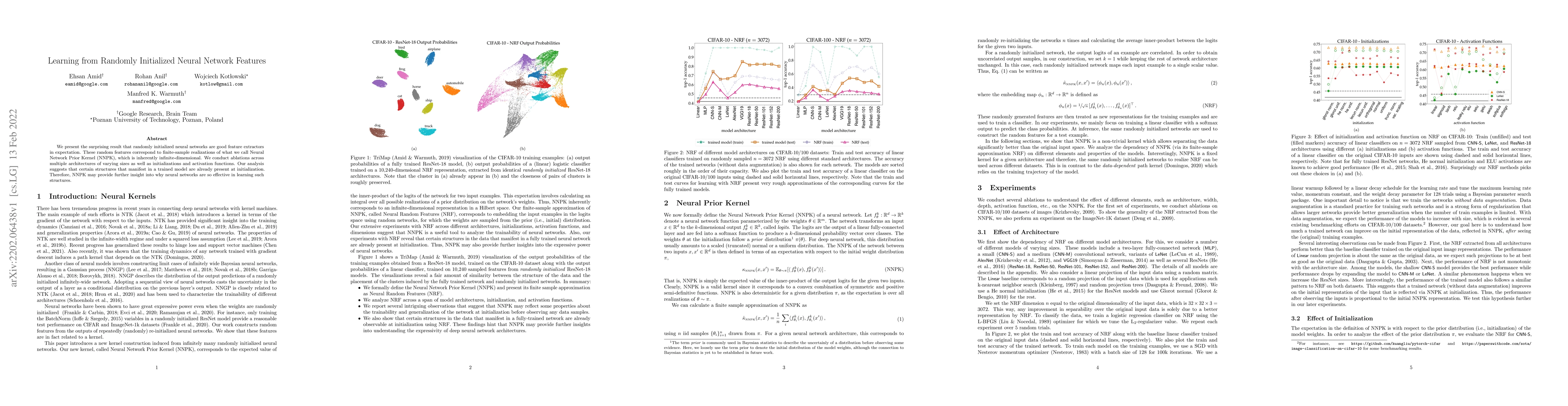Thumbnail for Learning from Randomly Initialized Neural Network Features