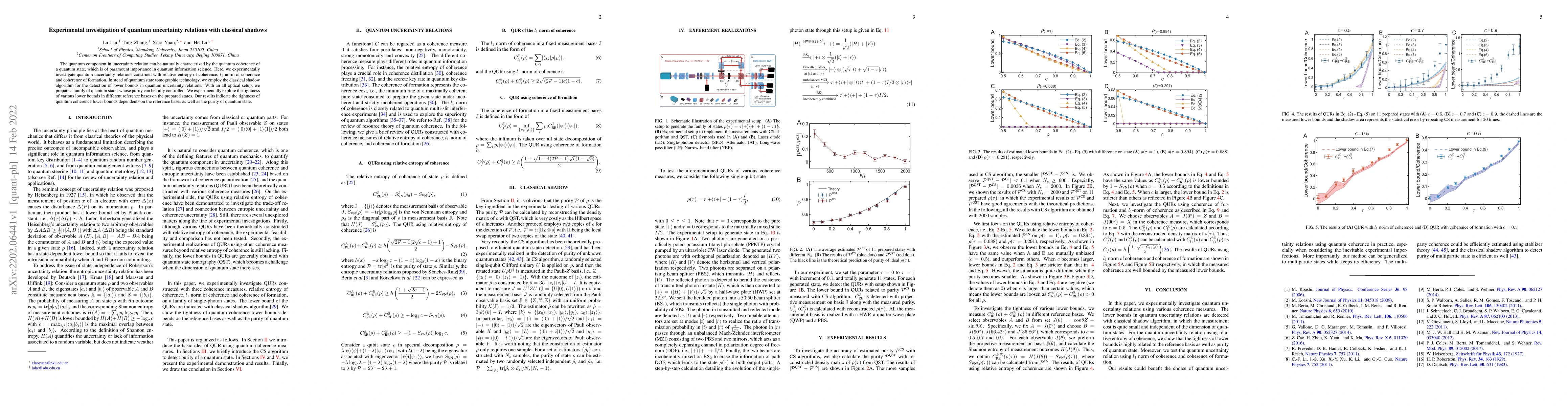 Thumbnail for Experimental investigation of quantum uncertainty relations with
  classical shadows