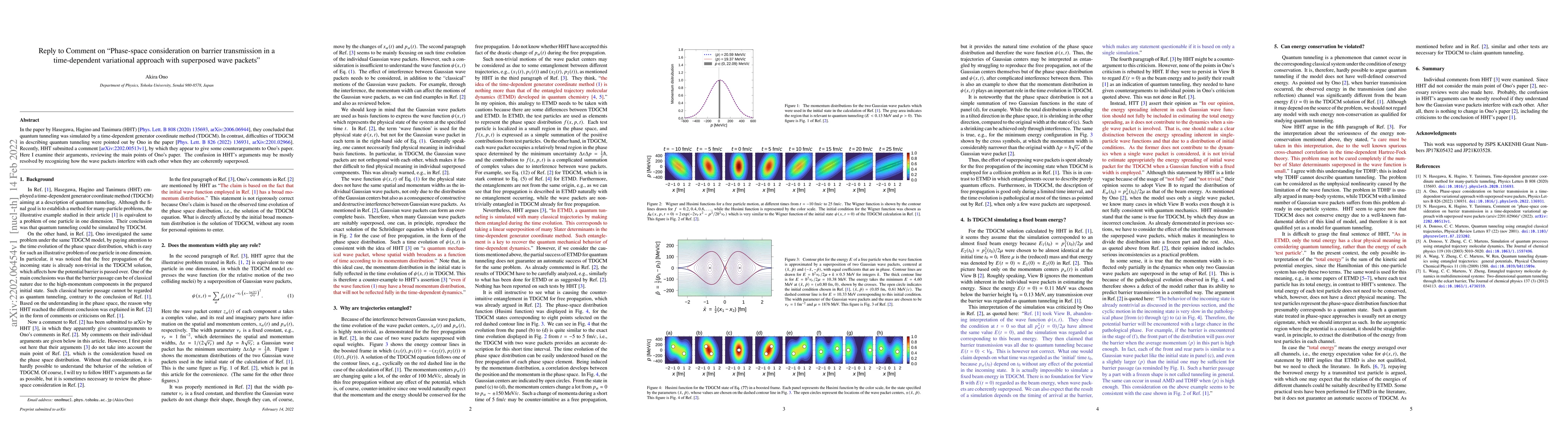 Thumbnail for Reply to Comment on "Phase-space consideration on barrier transmission
  in a time-dependent variational approach with superposed wave packets"