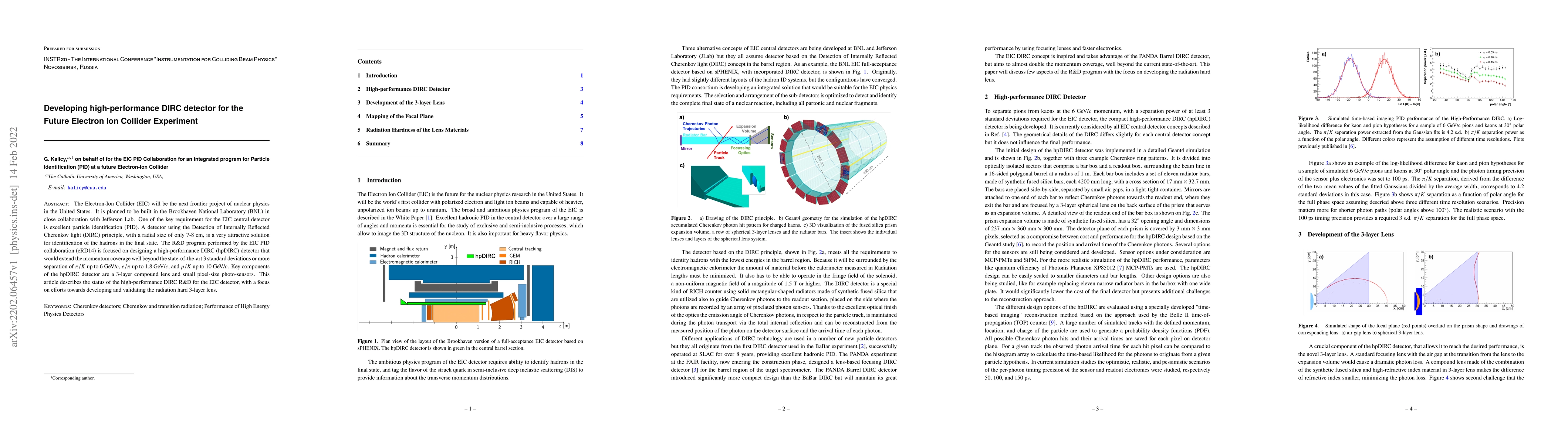 Thumbnail for Developing high-performance DIRC detector for the Future Electron Ion
  Collider Experiment