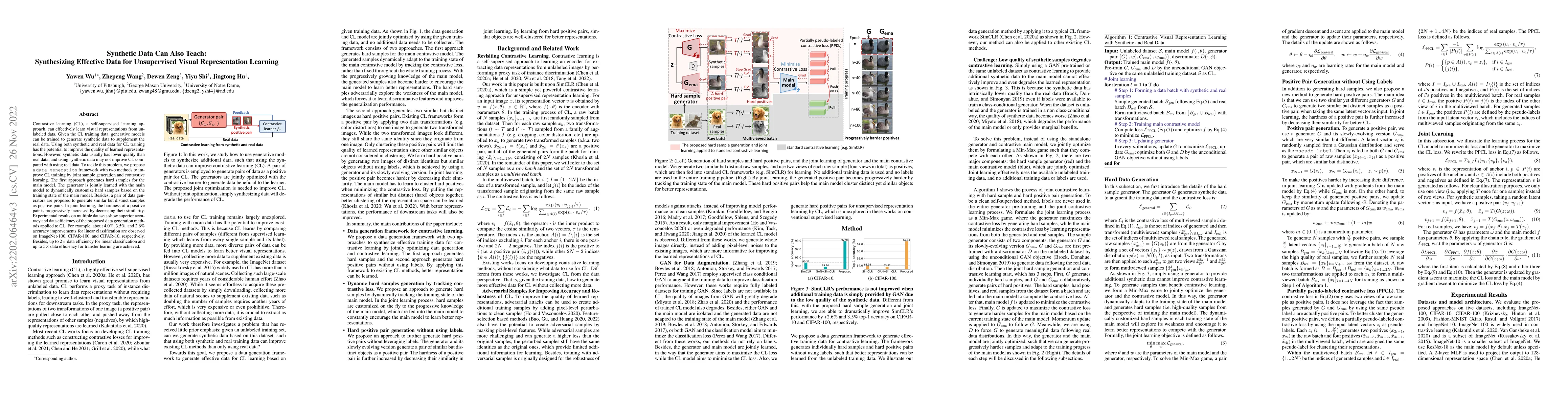 Thumbnail for Synthetic Data Can Also Teach: Synthesizing Effective Data for
  Unsupervised Visual Representation Learning