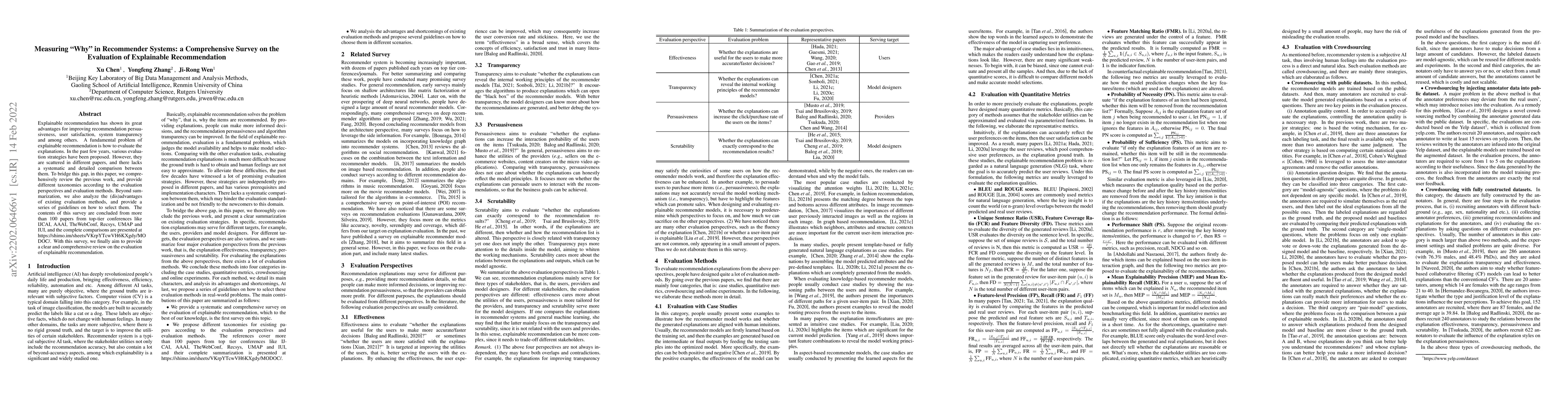 Thumbnail for Measuring "Why" in Recommender Systems: a Comprehensive Survey on the
  Evaluation of Explainable Recommendation