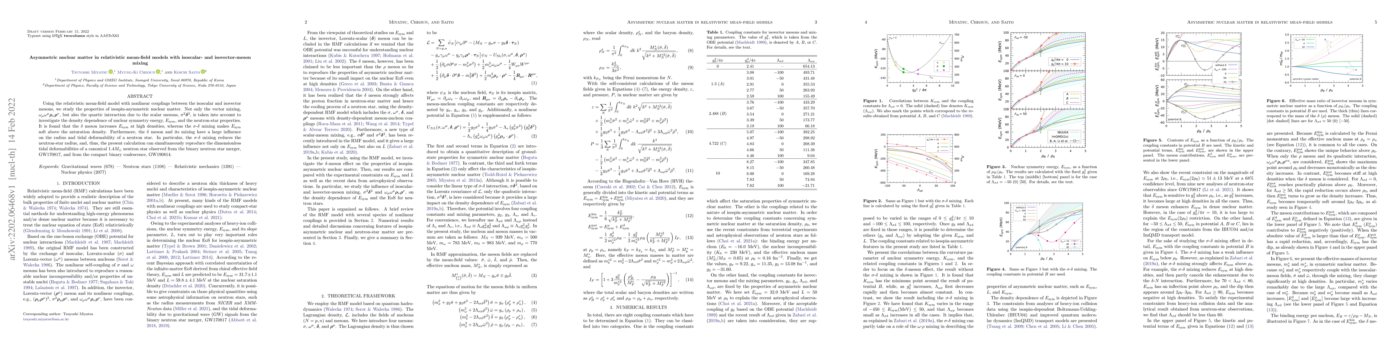 Thumbnail for Asymmetric nuclear matter in relativistic mean-field models with
  isoscalar- and isovector-meson mixing