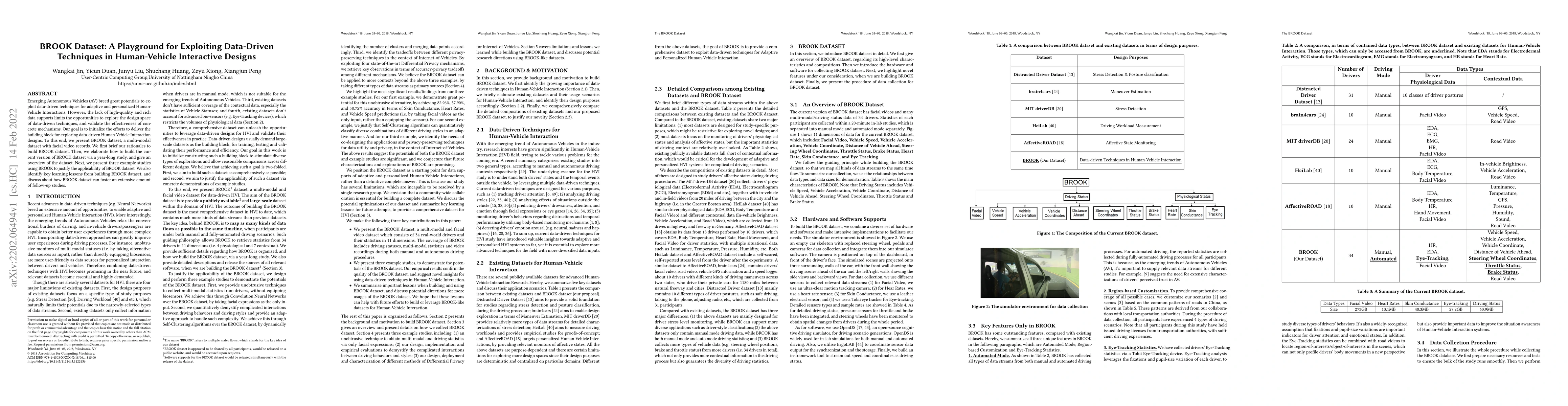 Thumbnail for BROOK Dataset: A Playground for Exploiting Data-Driven Techniques in
  Human-Vehicle Interactive Designs