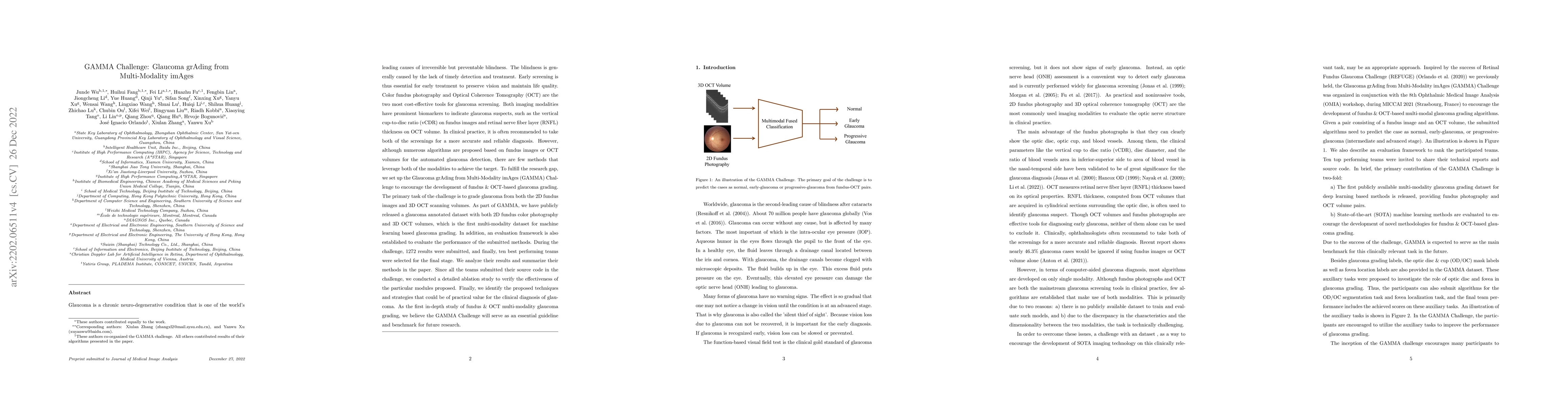 Thumbnail for GAMMA Challenge:Glaucoma grAding from Multi-Modality imAges
