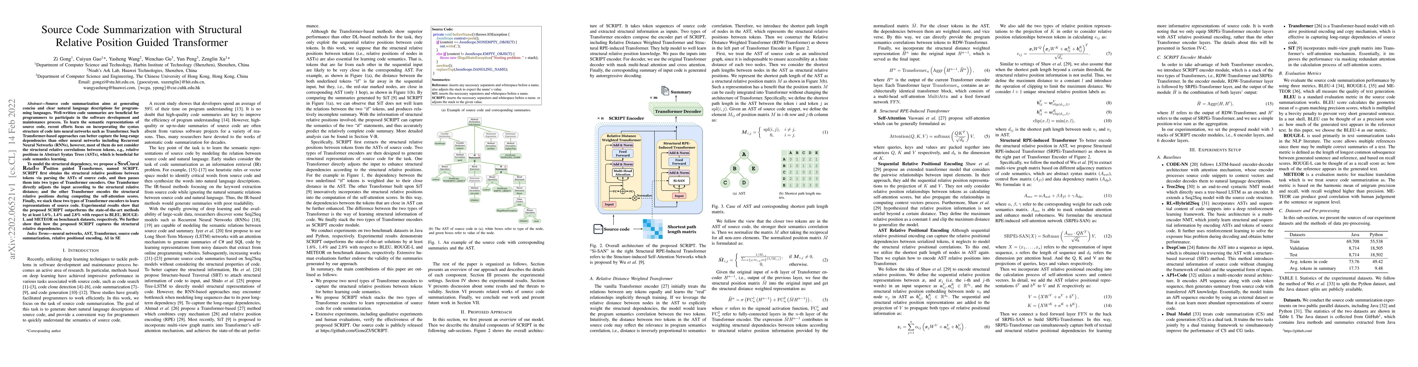 Thumbnail for Source Code Summarization with Structural Relative Position Guided
  Transformer