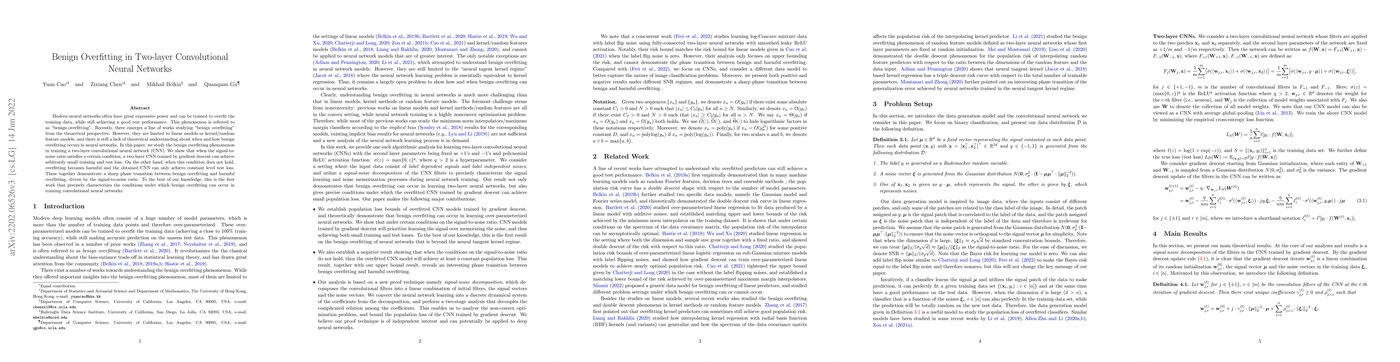 Thumbnail for Benign Overfitting in Two-layer Convolutional Neural Networks
