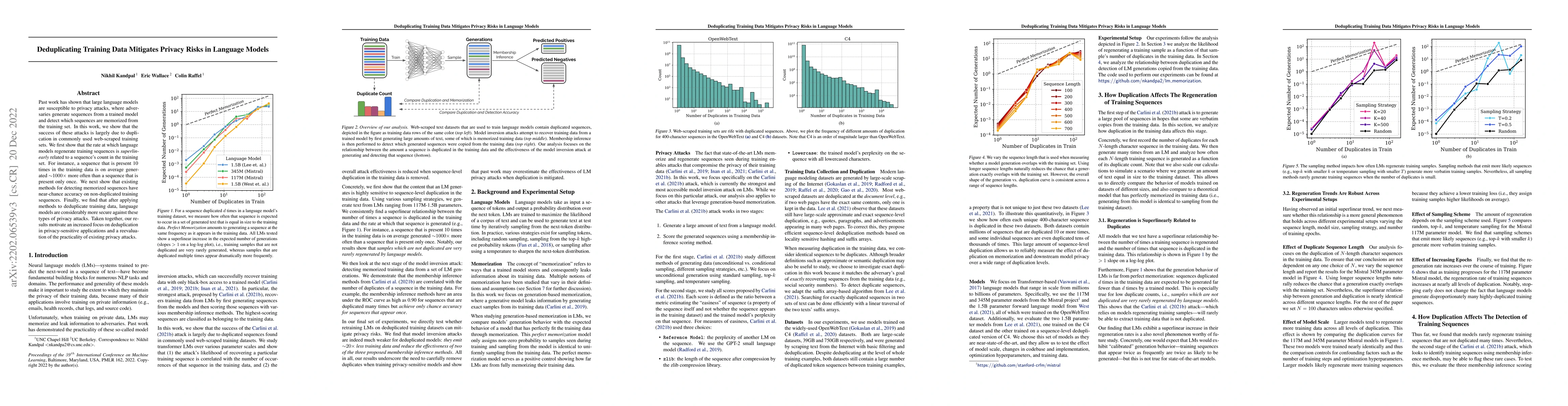 Thumbnail for Deduplicating Training Data Mitigates Privacy Risks in Language Models