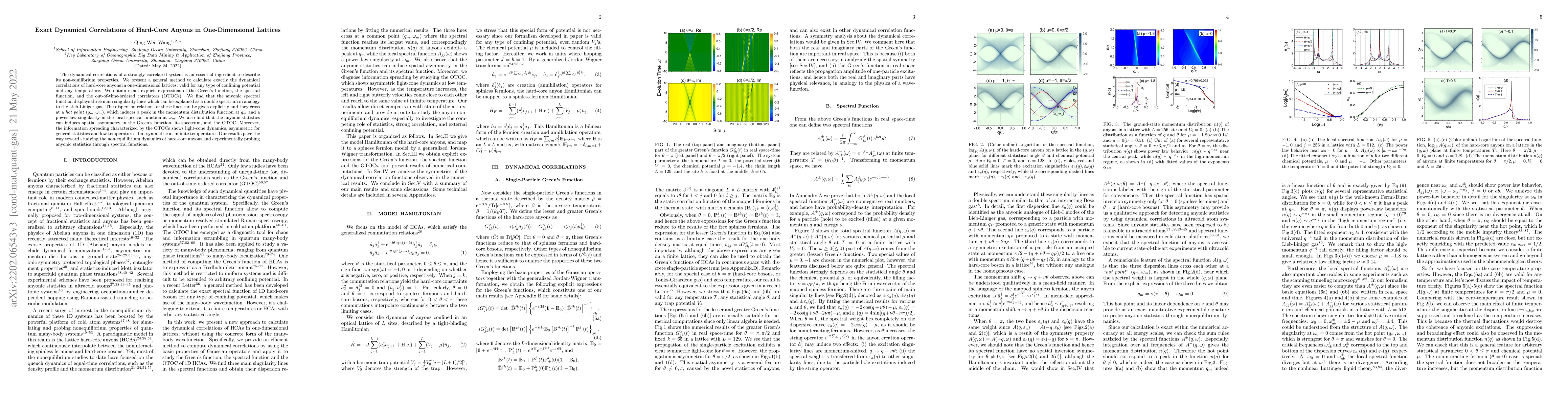 Thumbnail for Exact Dynamical Correlations of Hard-Core Anyons in One-Dimensional
  Lattices