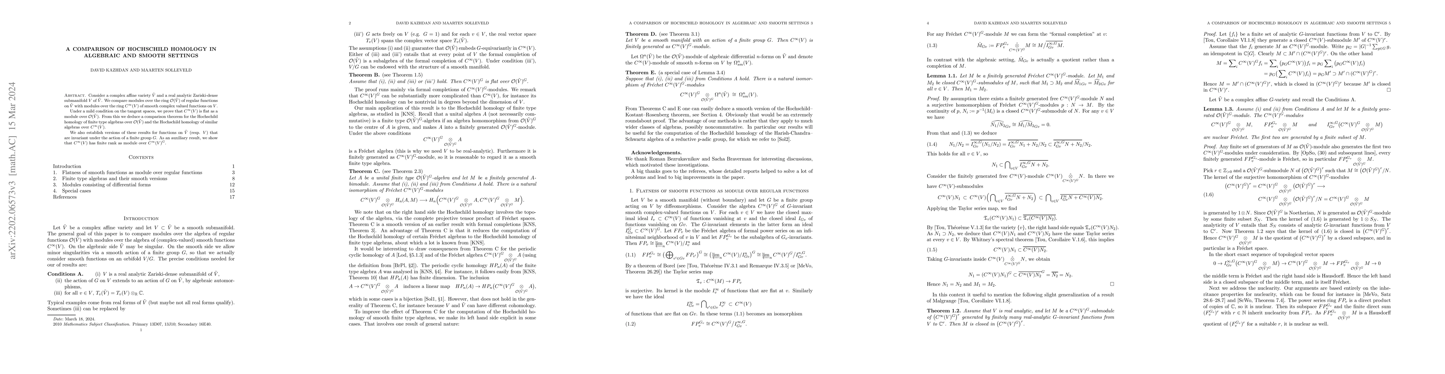 Thumbnail for A comparison of Hochschild homology in algebraic and smooth settings