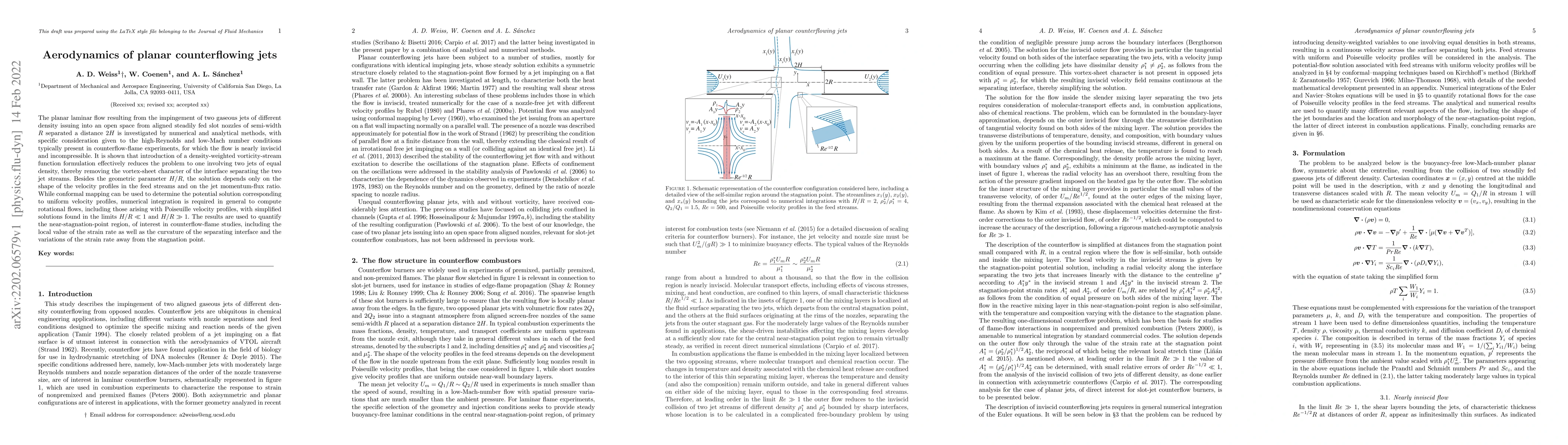 Thumbnail for Aerodynamics of planar counterflowing jets