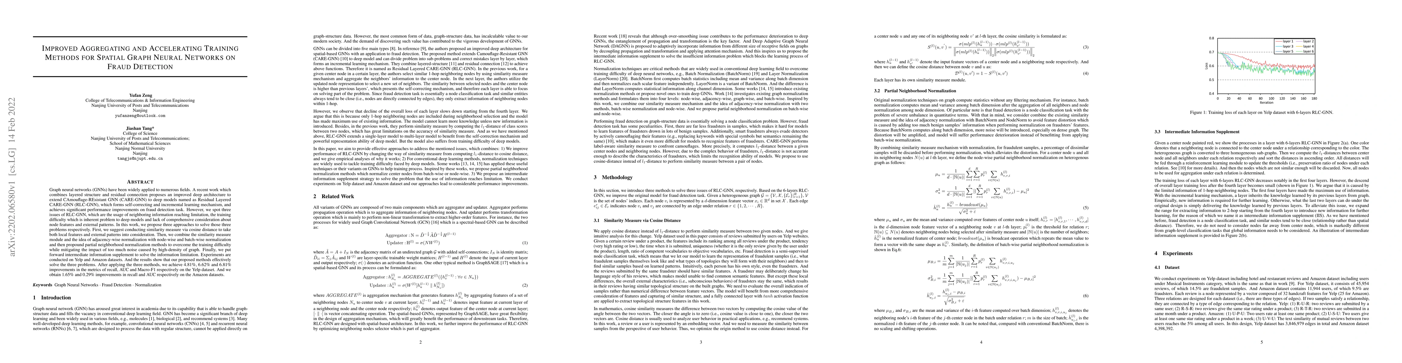 Thumbnail for Improved Aggregating and Accelerating Training Methods for Spatial Graph
  Neural Networks on Fraud Detection