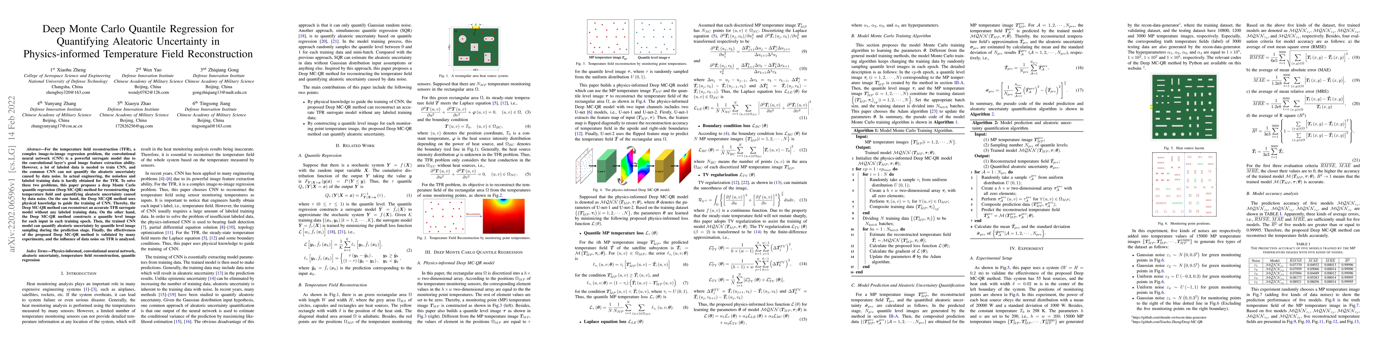 Thumbnail for Deep Monte Carlo Quantile Regression for Quantifying Aleatoric
  Uncertainty in Physics-informed Temperature Field Reconstruction