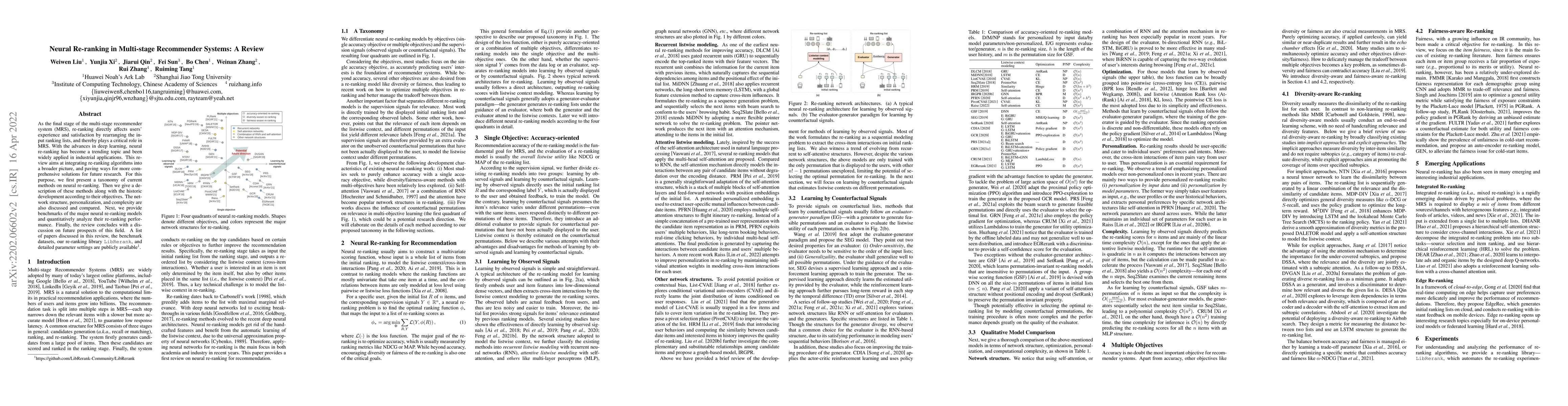 Thumbnail for Neural Re-ranking in Multi-stage Recommender Systems: A Review