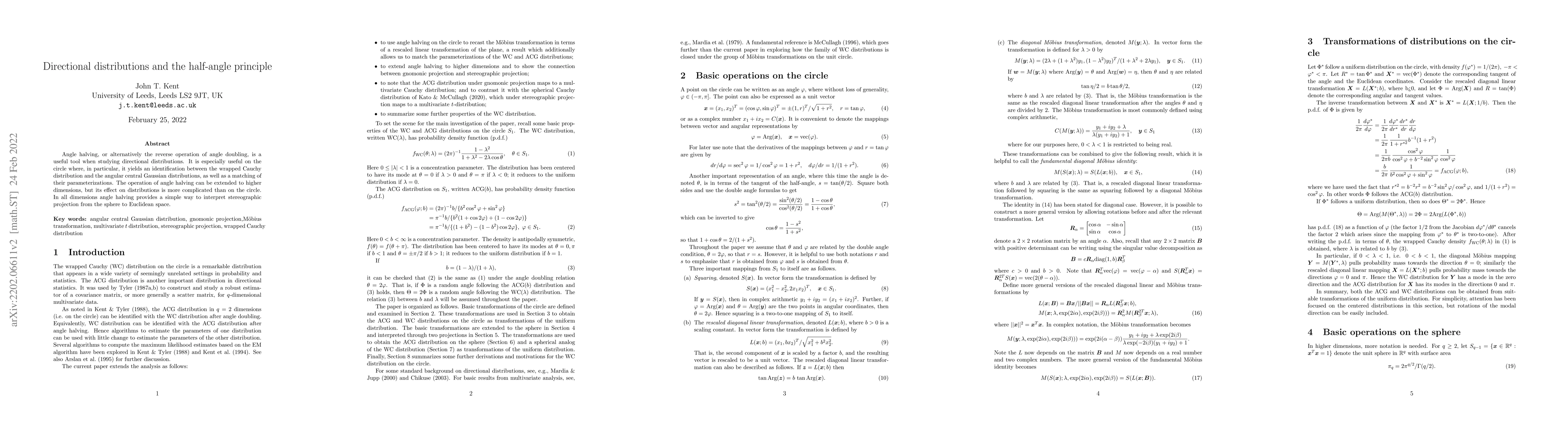 Thumbnail for Directional distributions and the half-angle principle