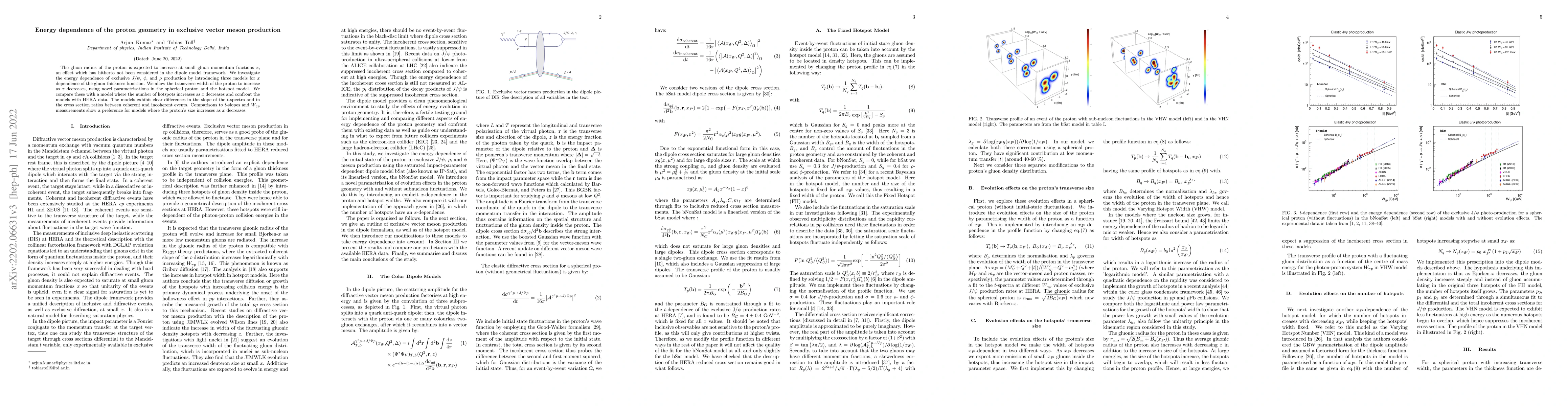 Thumbnail for Energy dependence of the proton geometry in exclusive vector meson
  production