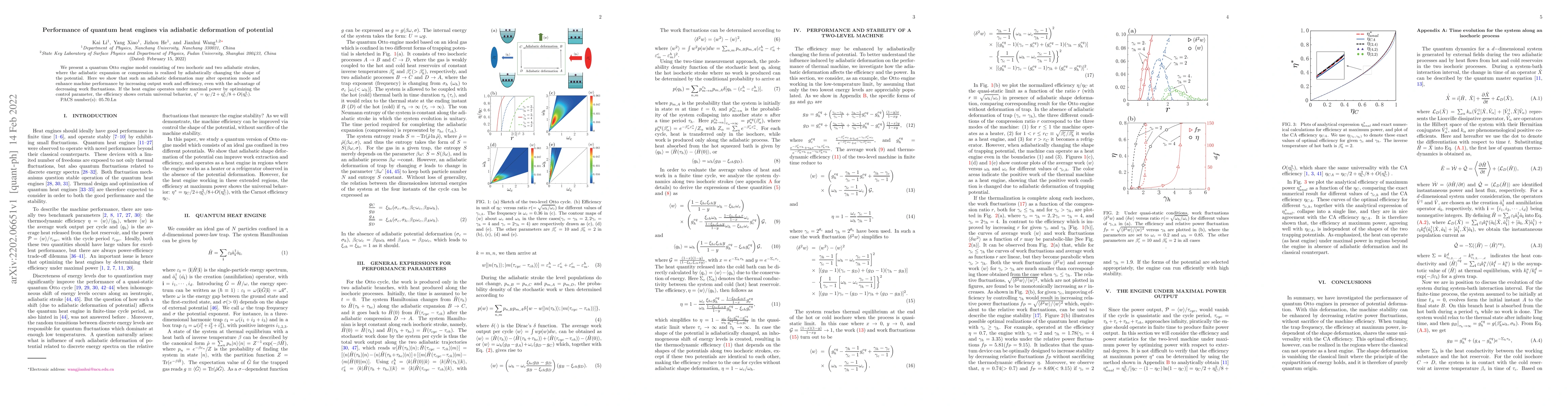 Thumbnail for Performance of quantum heat engines via adiabatic deformation of
  potential