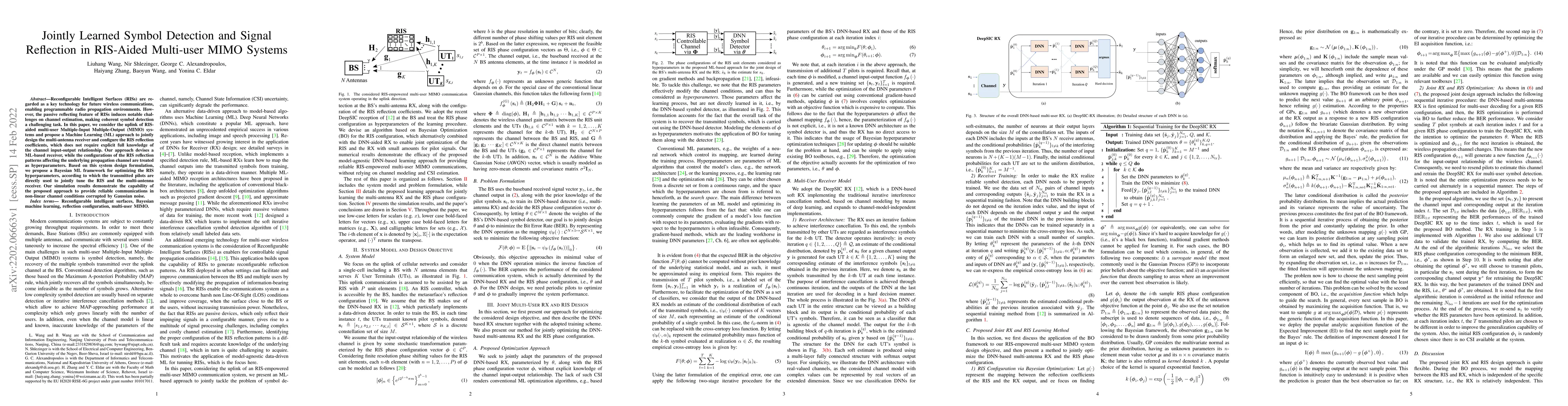 Thumbnail for Jointly Learned Symbol Detection and Signal Reflection in RIS-Aided
  Multi-user MIMO Systems