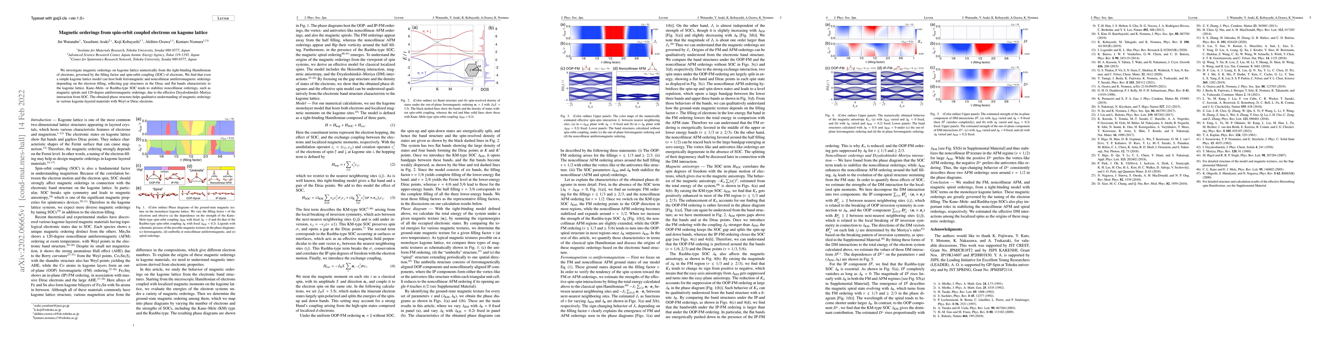 Thumbnail for Magnetic orderings from spin-orbit coupled electrons on kagome lattice