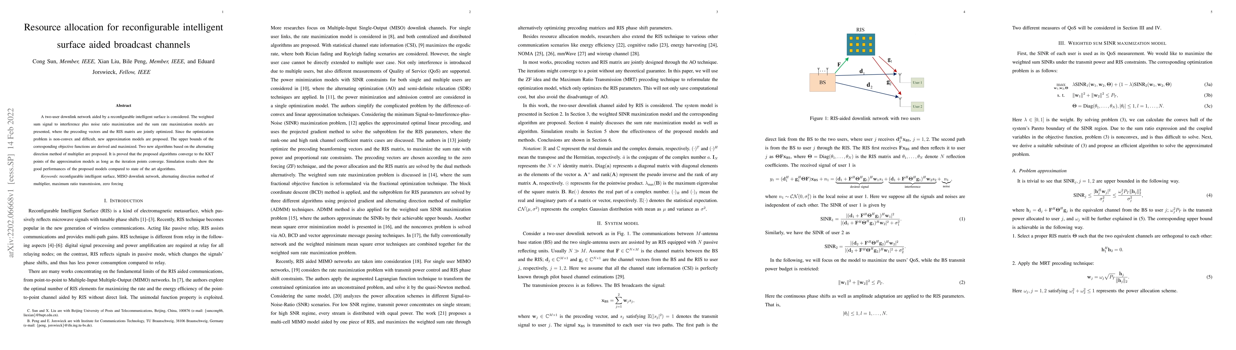 Thumbnail for Resource allocation for reconfigurable intelligent surface aided
  broadcast channels