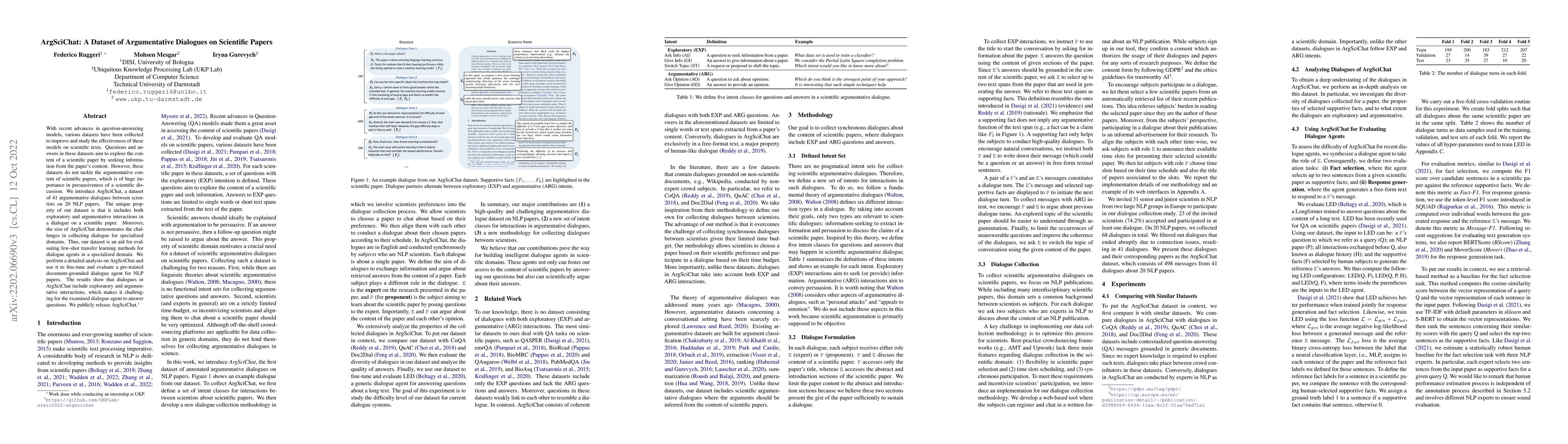 Thumbnail for ArgSciChat: A Dataset for Argumentative Dialogues on Scientific Papers