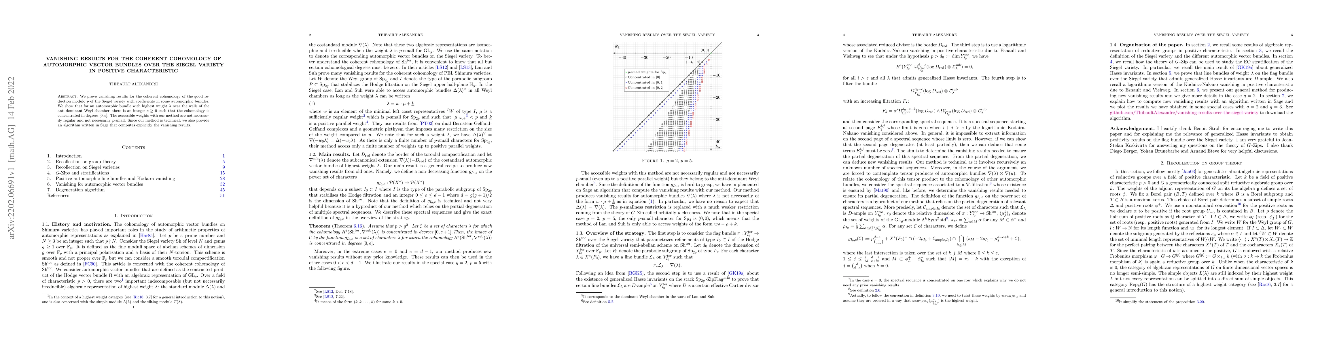 Thumbnail for Vanishing results for the coherent cohomology of automorphic vector
  bundles over the Siegel variety in positive characteristic