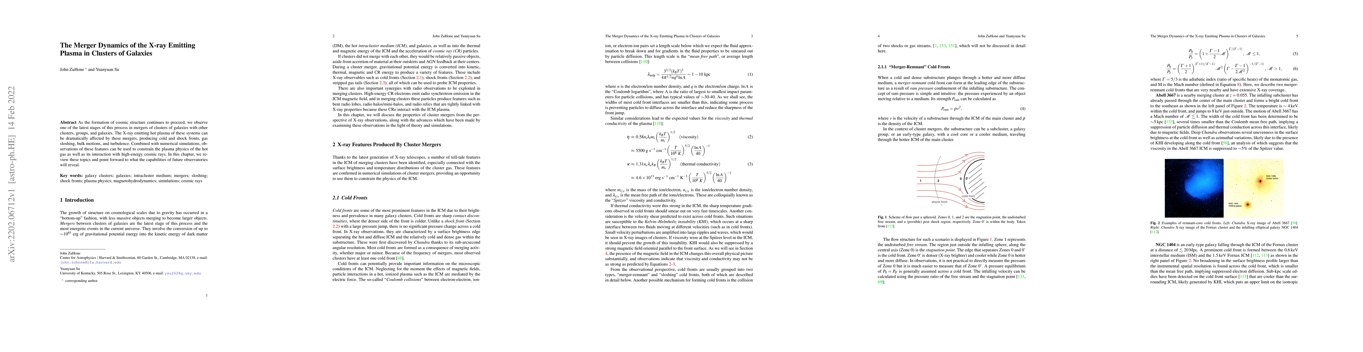 Thumbnail for The Merger Dynamics of the X-ray Emitting Plasma in Clusters of Galaxies