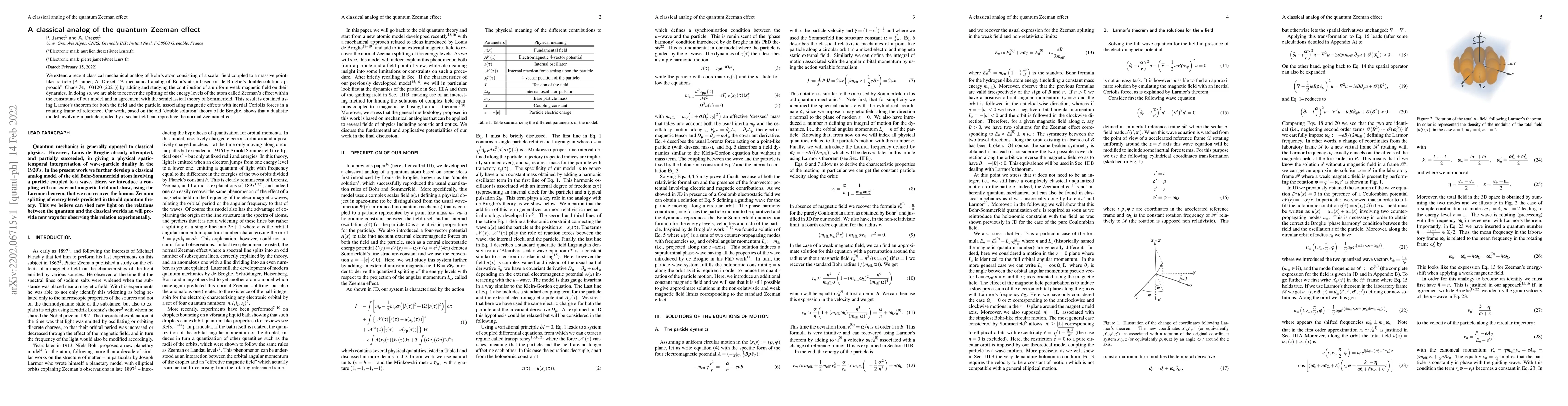 Thumbnail for A classical analog of the quantum Zeeman effect