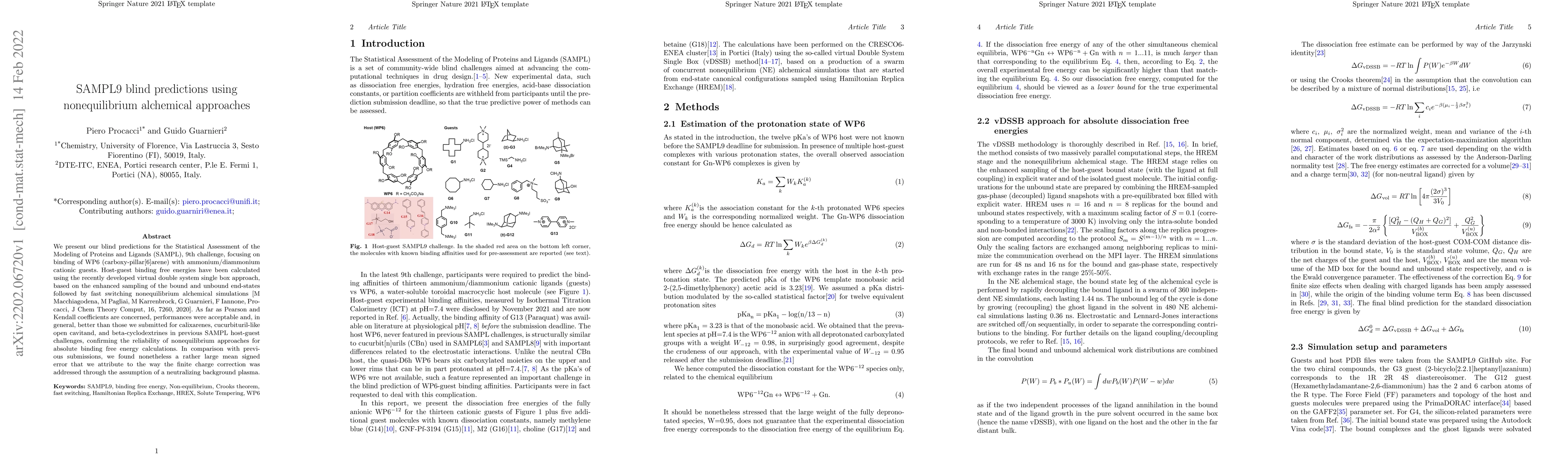 Thumbnail for SAMPL9 blind predictions using nonequilibrium alchemical approaches