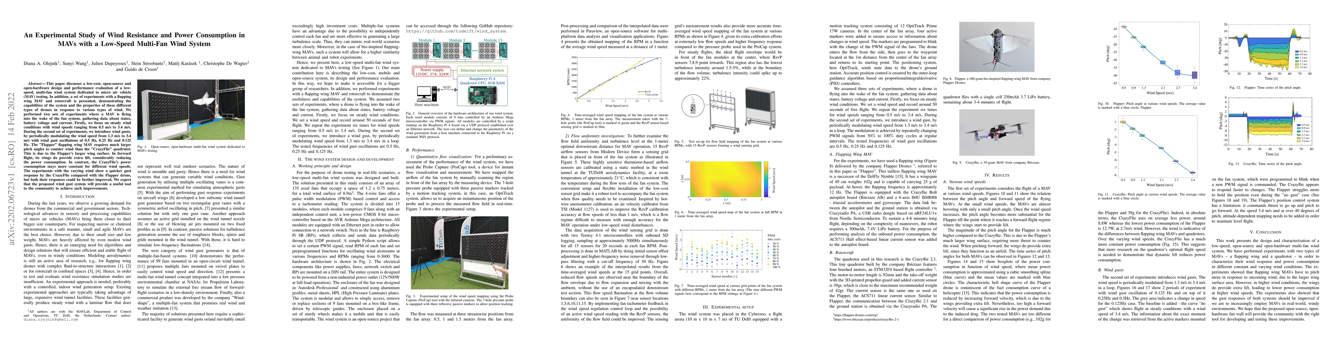 Thumbnail for An Experimental Study of Wind Resistance and Power Consumption in MAVs
  with a Low-Speed Multi-Fan Wind System