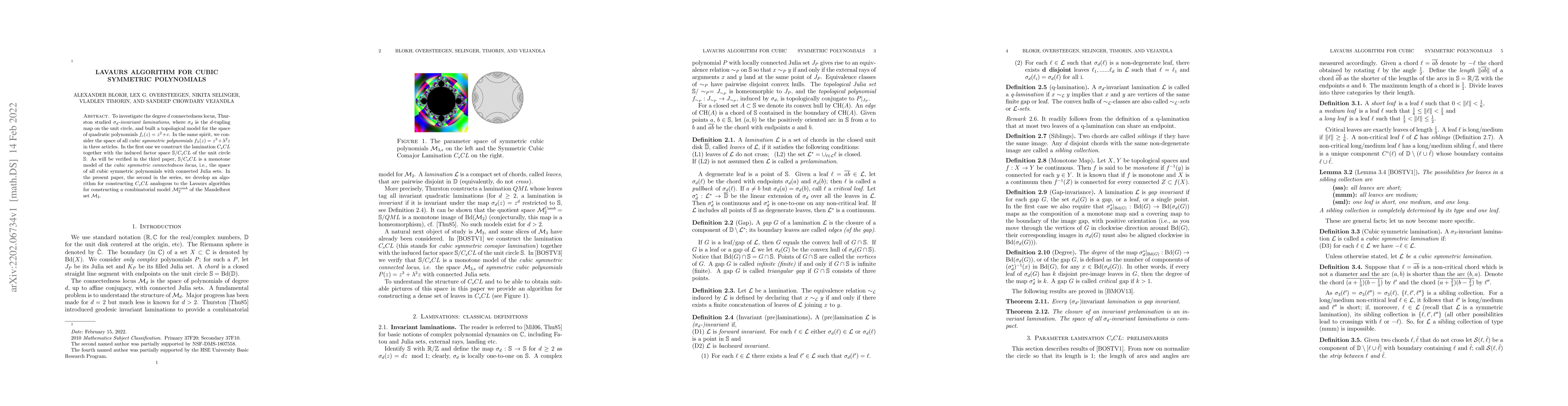 Thumbnail for Lavaurs algorithm for cubic symmetric polynomials