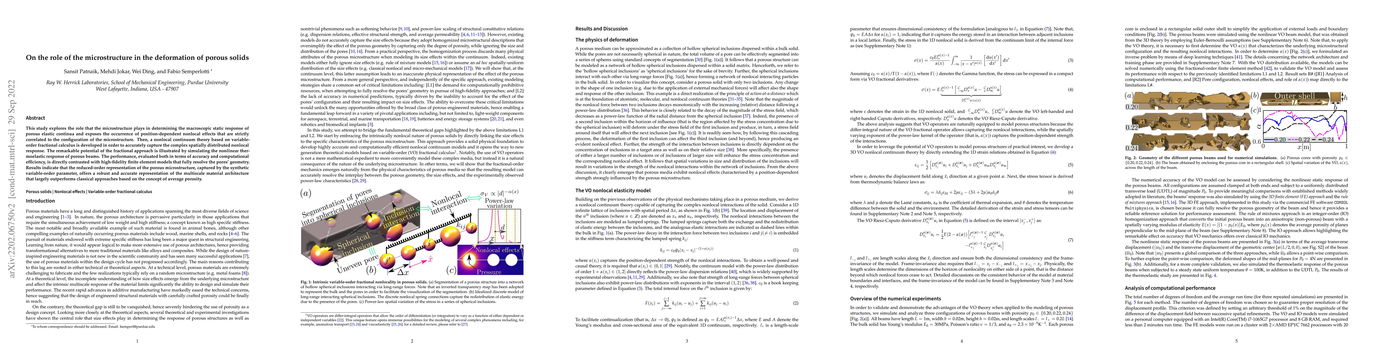 Thumbnail for On the role of the microstructure in the deformation of porous solids