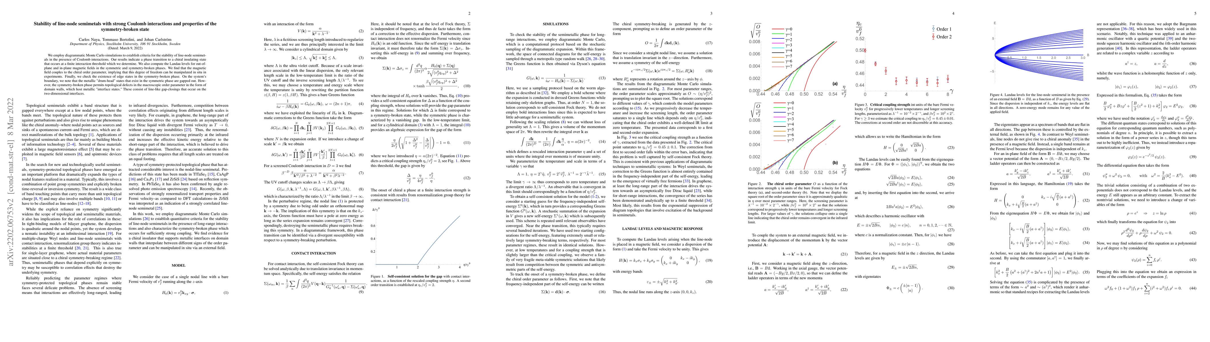 Thumbnail for Stability of line-node semimetals with strong Coulomb interactions and
  properties of the symmetry-broken state