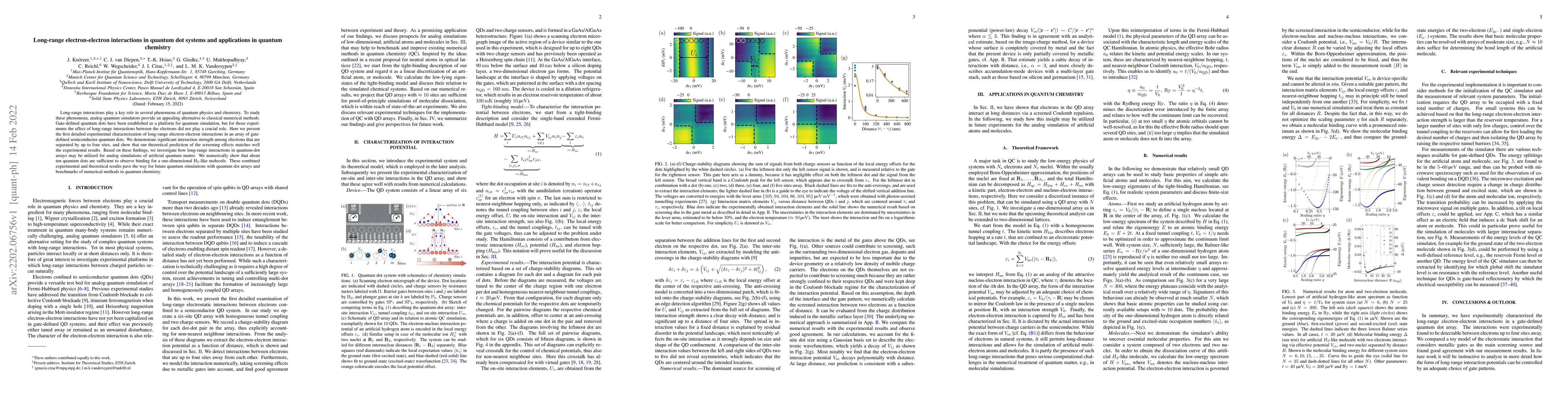 Thumbnail for Long-range electron-electron interactions in quantum dot systems and
  applications in quantum chemistry