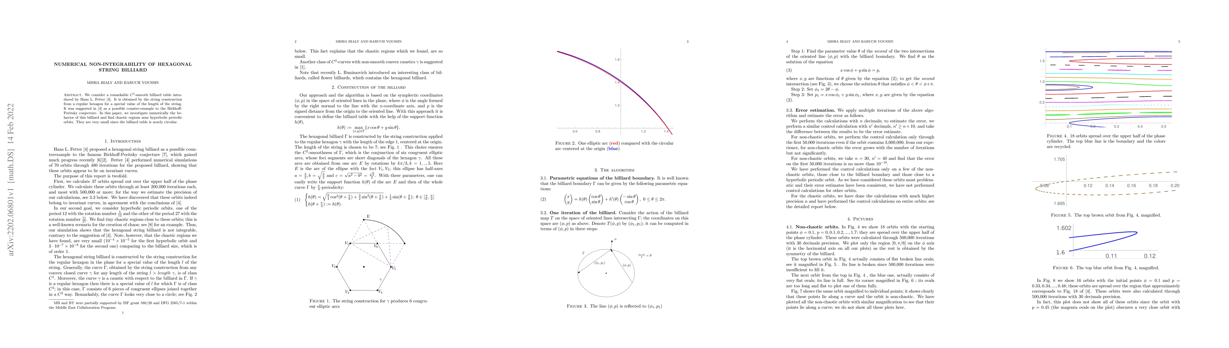 Thumbnail for Numerical non-integrability of Hexagonal string billiard