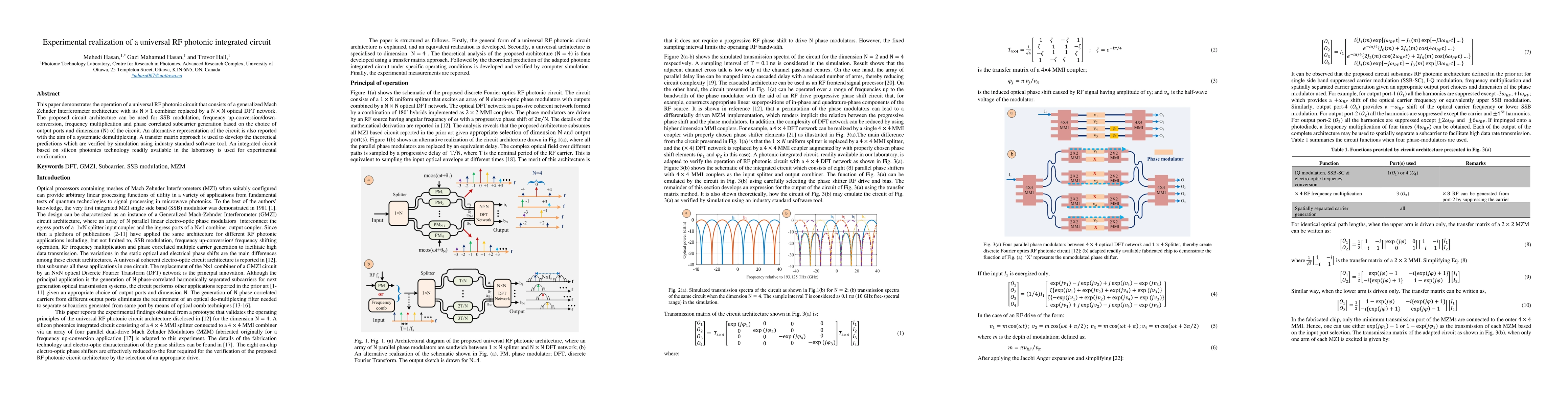 Thumbnail for Experimental realization of a universal RF photonic integrated circuit