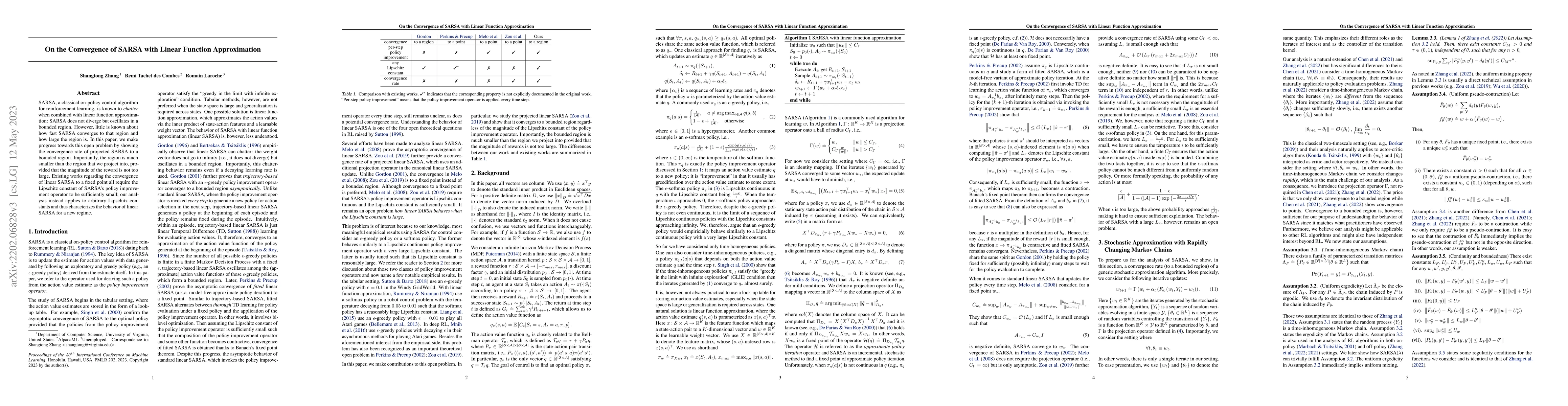 Thumbnail for On the Convergence of SARSA with Linear Function Approximation