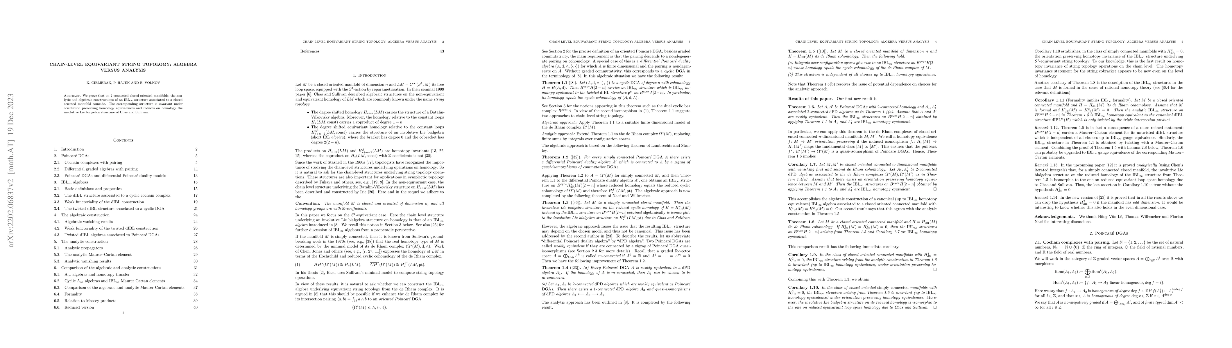 Thumbnail for Chain-level equivariant string topology: algebra versus analysis